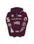 Por Vida Half Zip - Burgundy