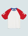 Varsity Raglan Tee - Red, Blue & White
