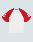 Varsity Raglan Tee - Red, Blue & White