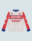 Grand Exit Moto Jersey - Ecru, Red & Blue
