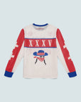 Grand Exit Moto Jersey - Ecru, Red & Blue