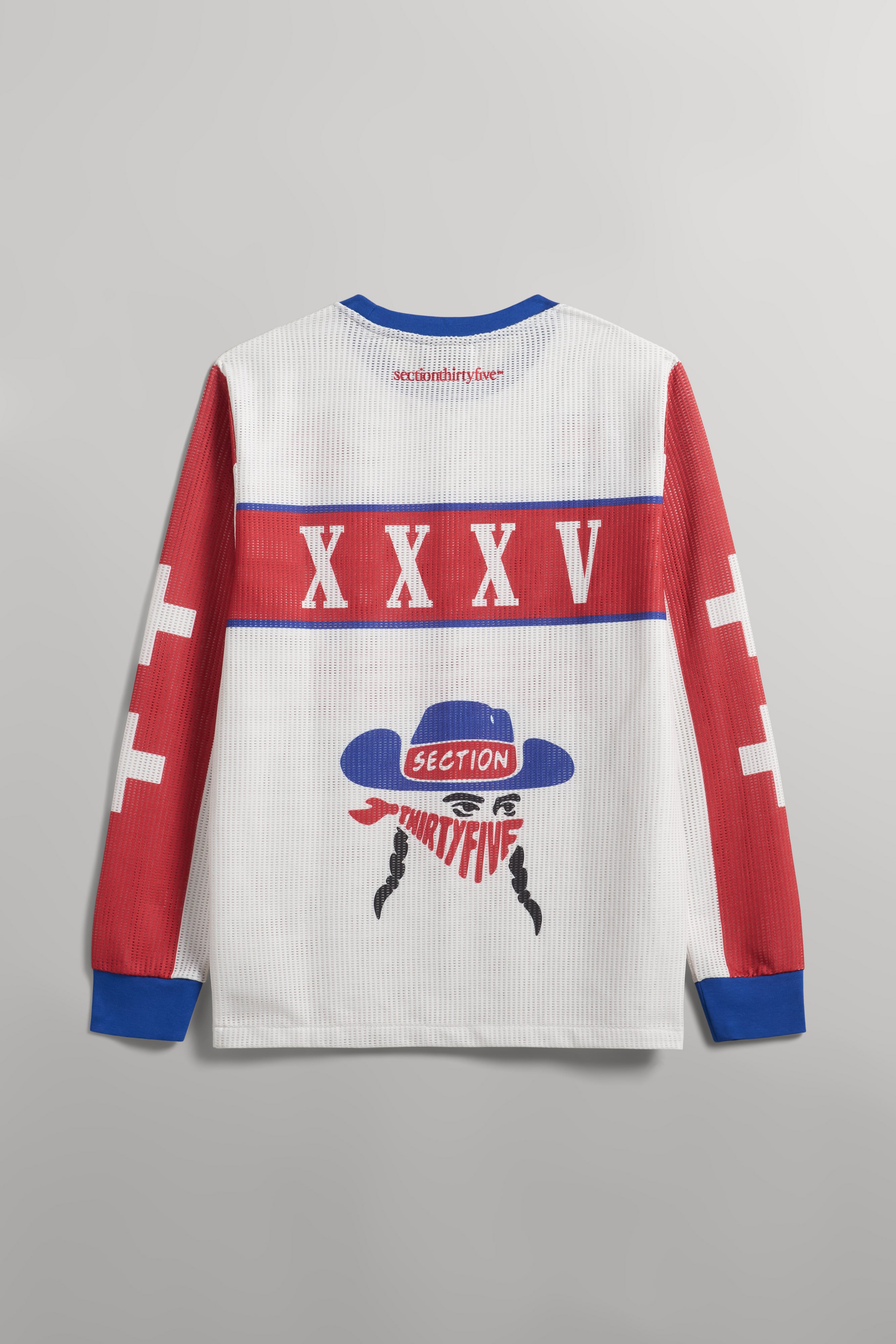 Grand Exit Moto Jersey - Ecru, Red & Blue – SECTION 35
