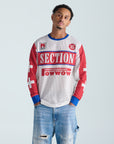 Grand Exit Moto Jersey - Ecru, Red & Blue