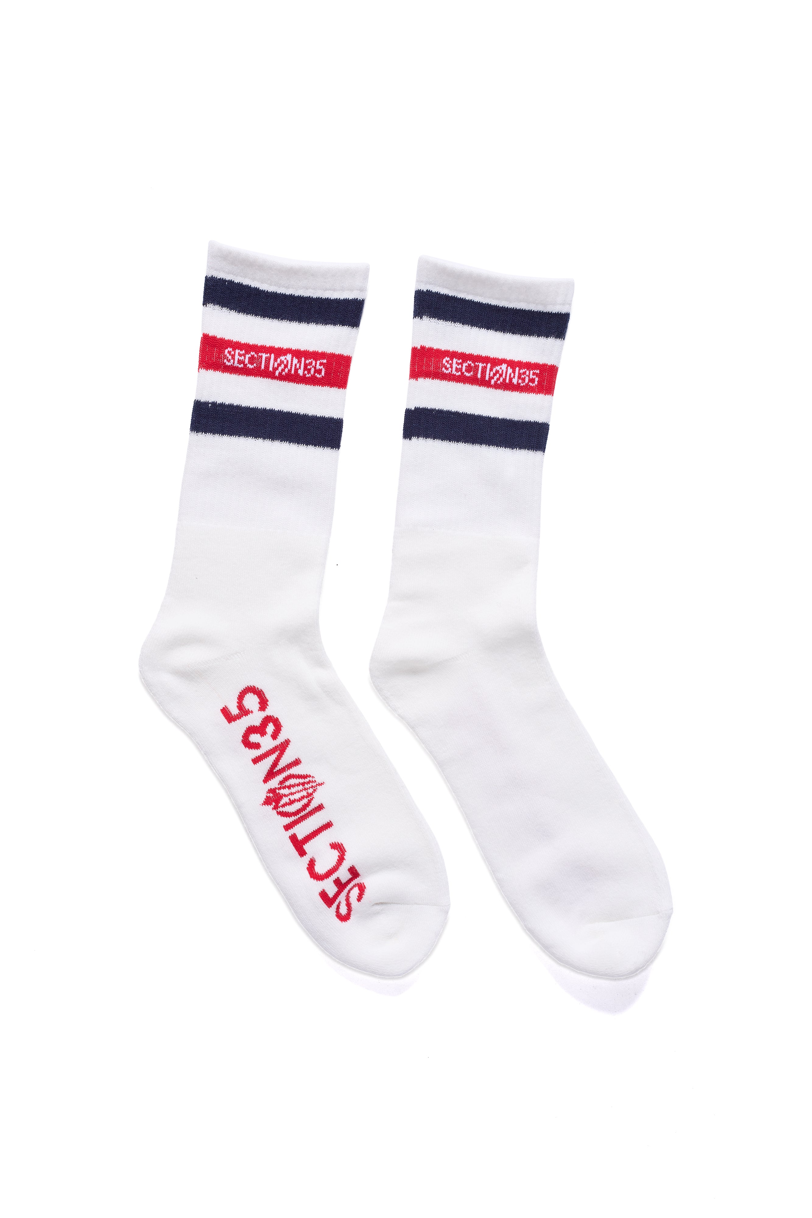 OG Crew Sock - White/Navy/Red