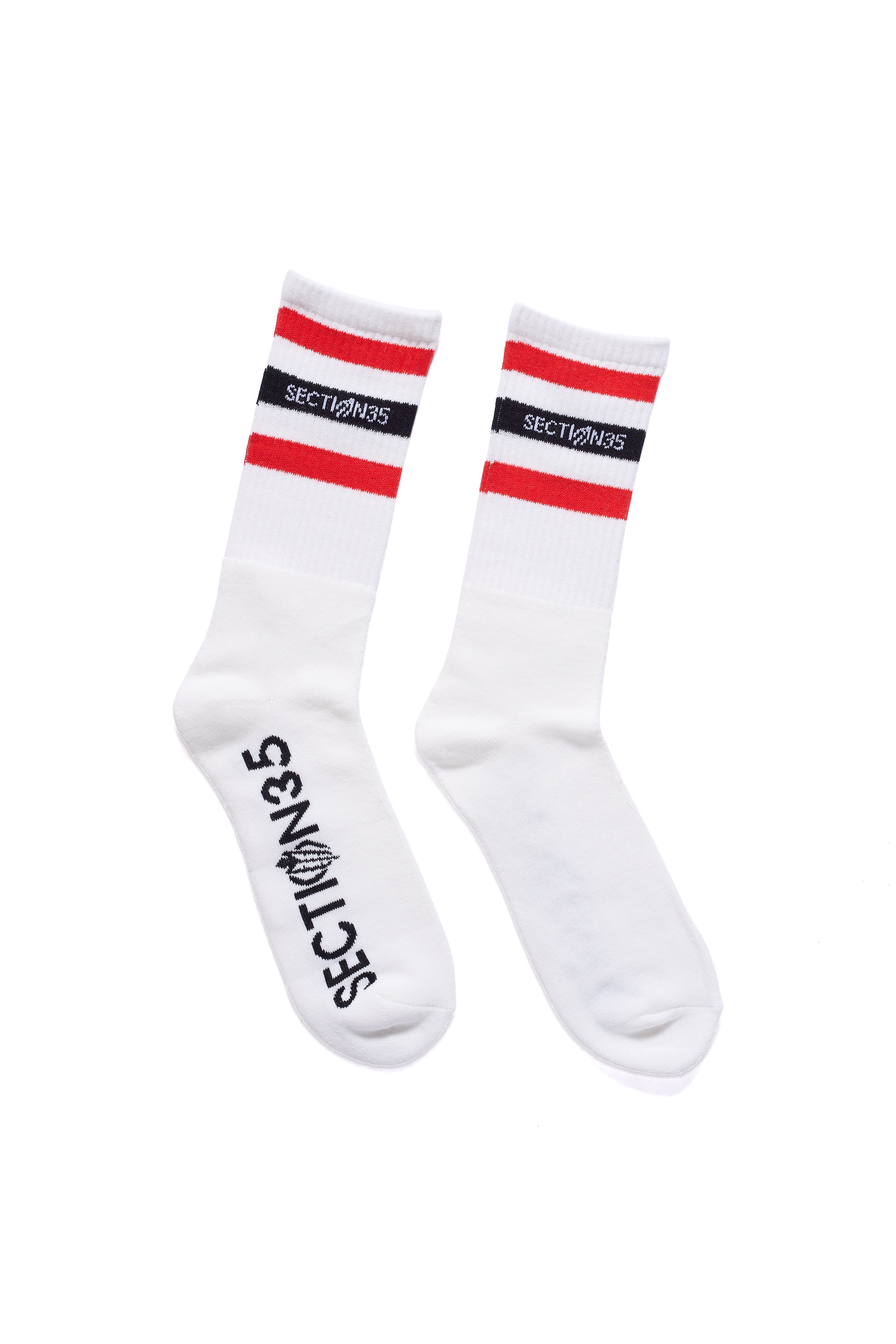 OG Crew Sock - White/Black/Red