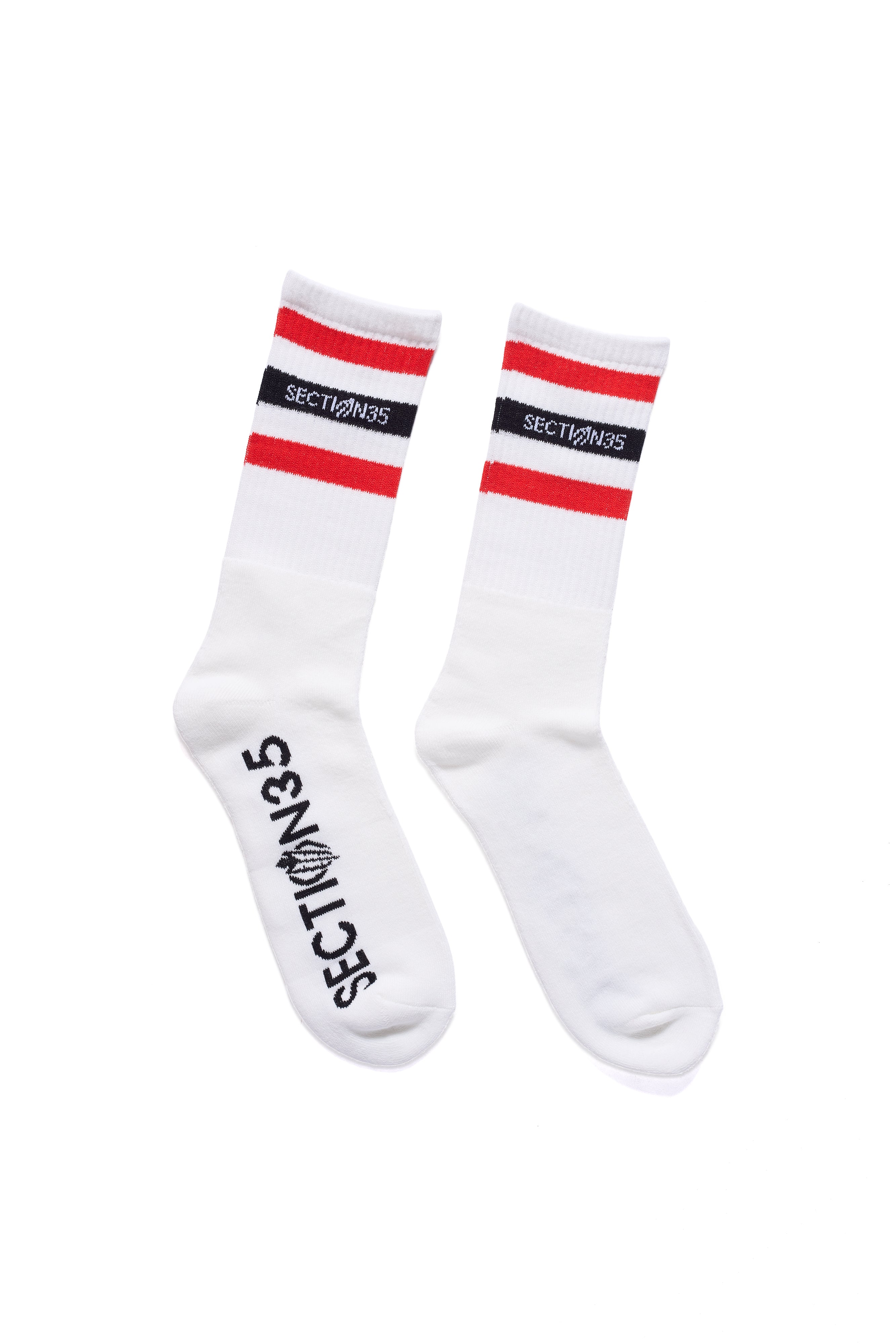 OG Crew Sock White Black Red