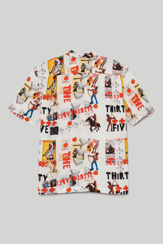 Hollywood Lies Camp Shirt - White