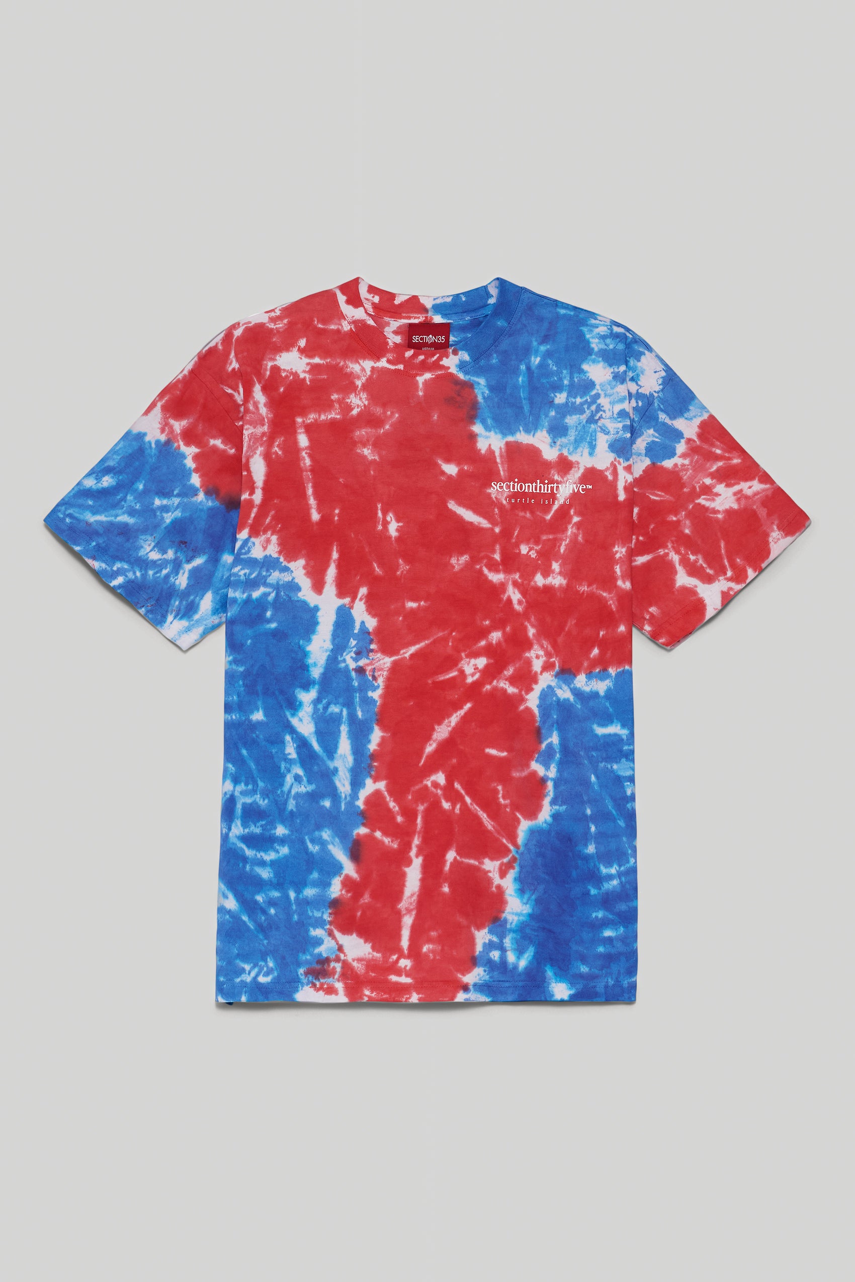 Tie Dye Wordmark Tee - Blue Red