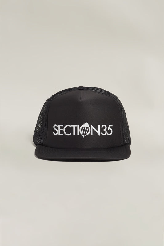 ATHL3TIC5 Flat Bill Foam Trucker Hat by Otto - Black