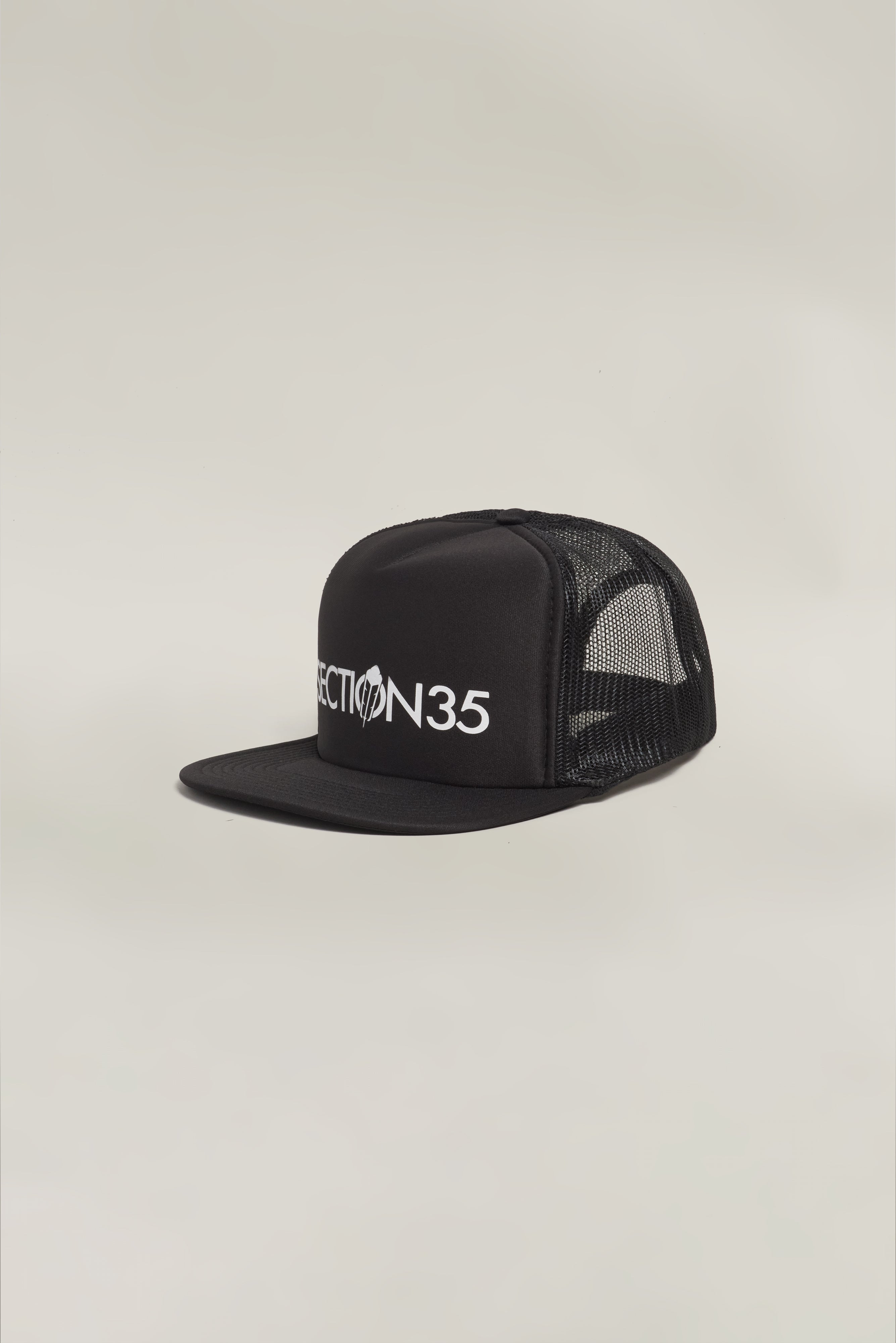 ATHL3TIC5 Flat Bill Foam Trucker Hat by Otto - Black