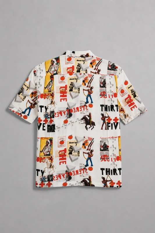Hollywood Lies Camp Shirt - White