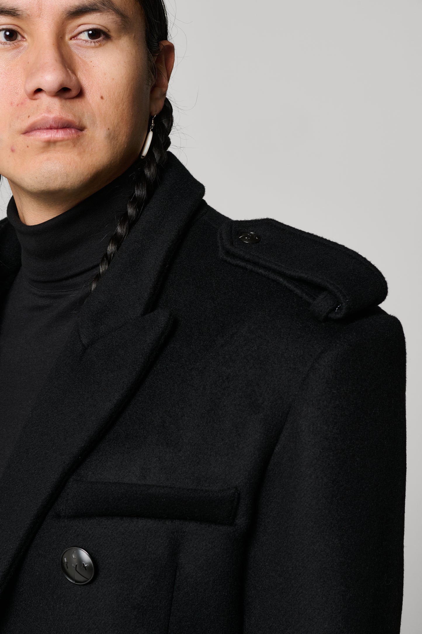 JJL Headman Wool Trench - Black