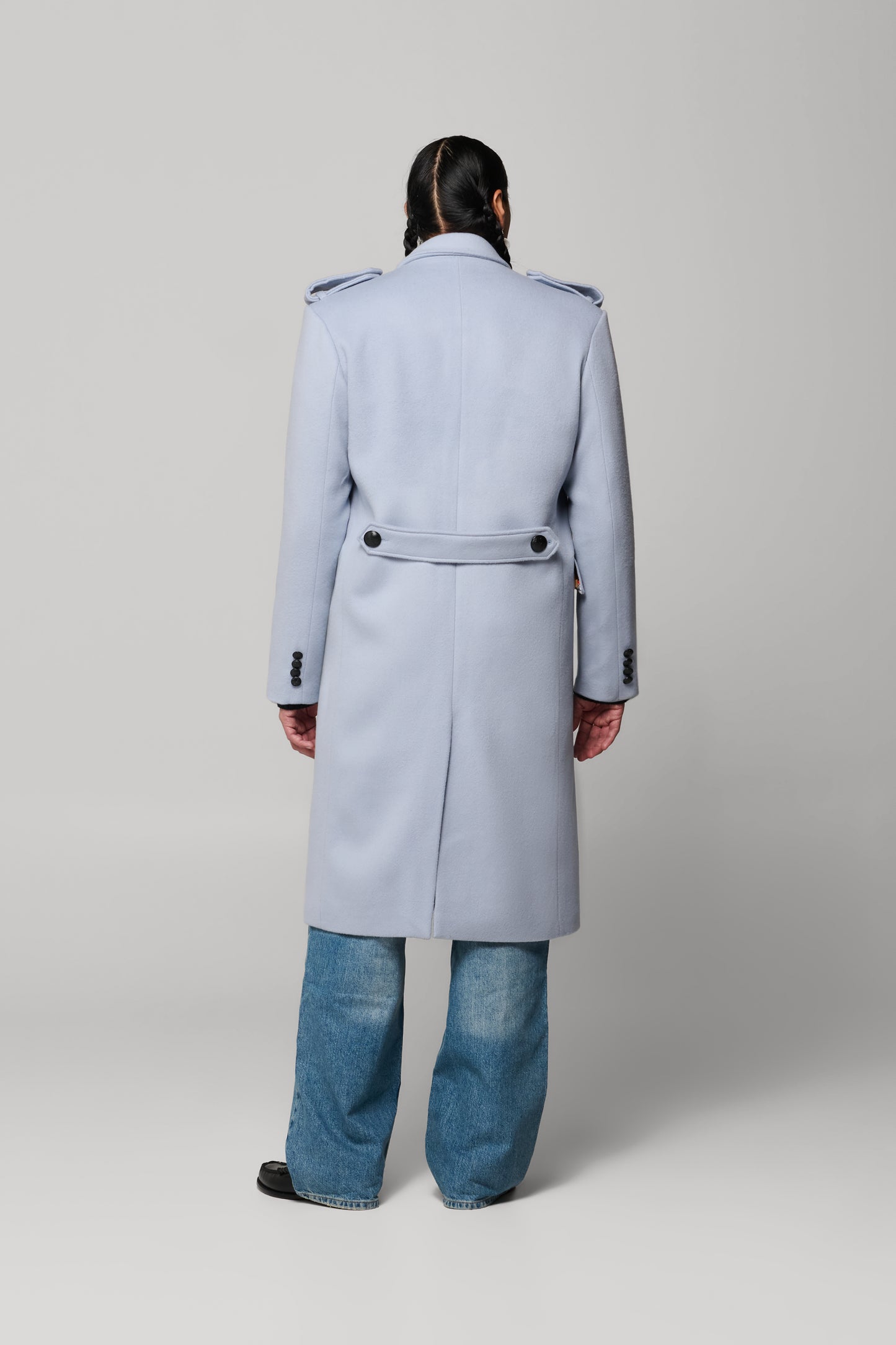 JJL Headman Wool Trench - Powder Blue