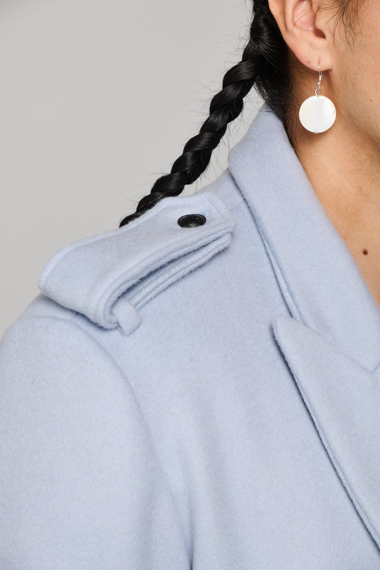 JJL Headman Wool Trench - Powder Blue