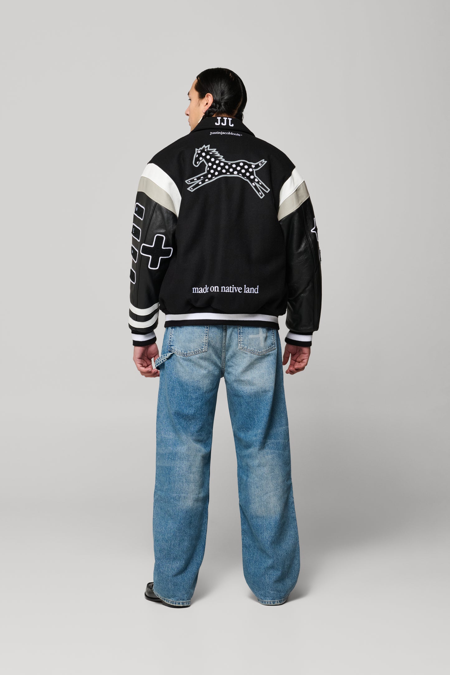 JJL x Roots Mistatim Letterman Jacket - Black