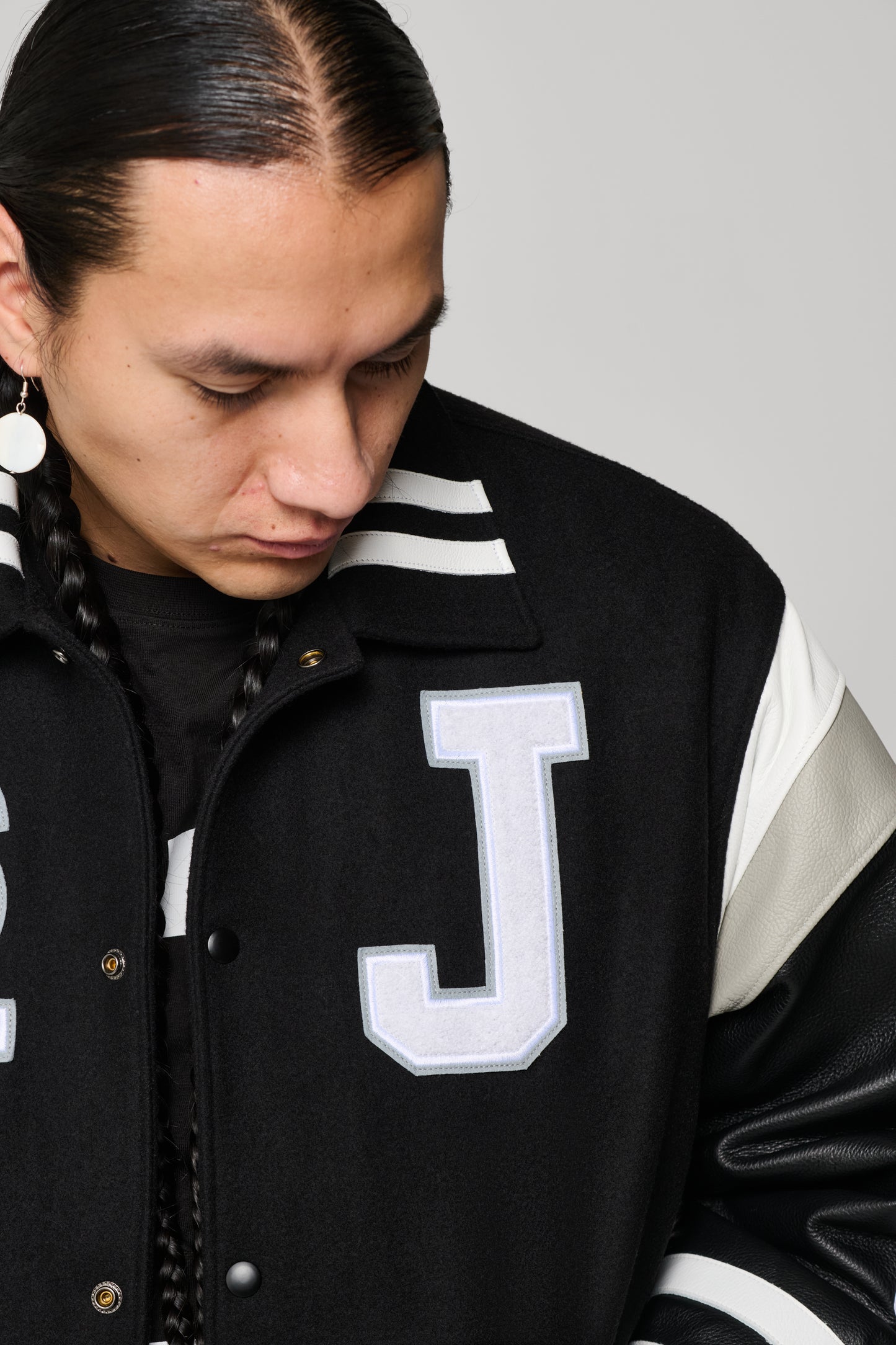 JJL x Roots Mistatim Letterman Jacket - Black