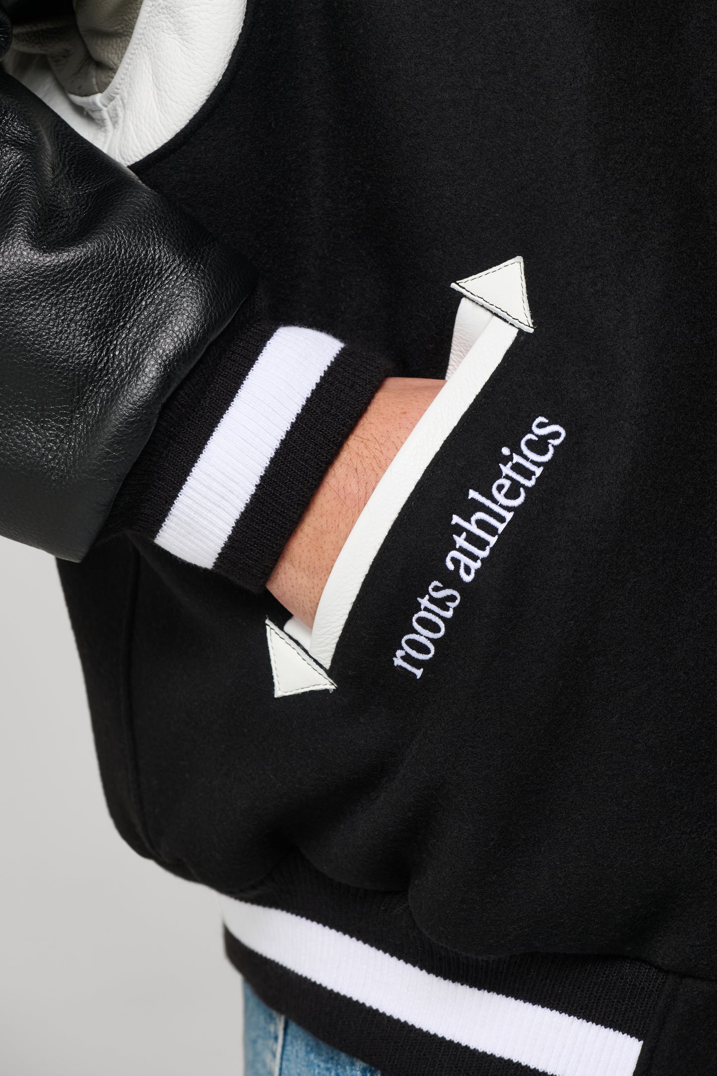 JJL x Roots Mistatim Letterman Jacket - Black