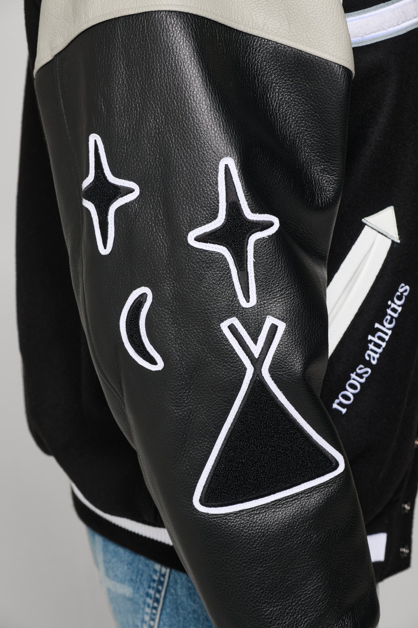 JJL x Roots Mistatim Letterman Jacket - Black