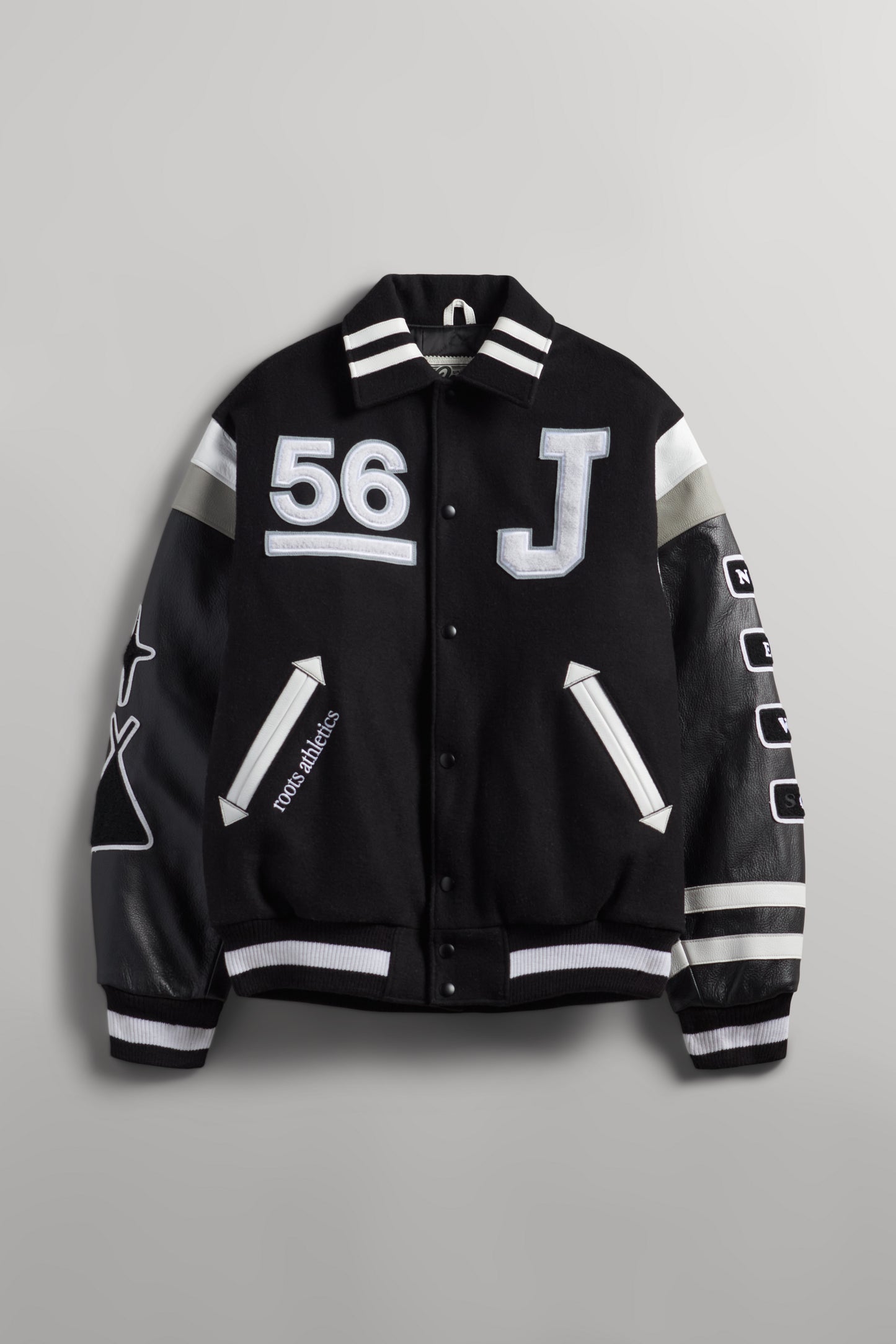 JJL x Roots Mistatim Letterman Jacket - Black