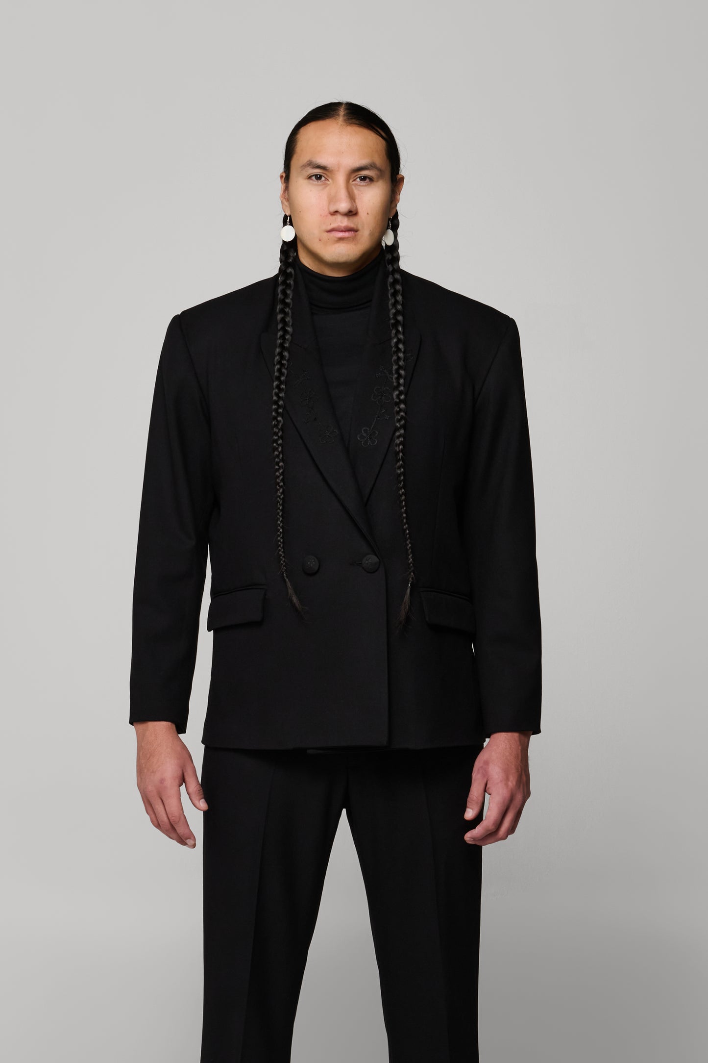 JJL Headman Double Breasted Blazer - Black
