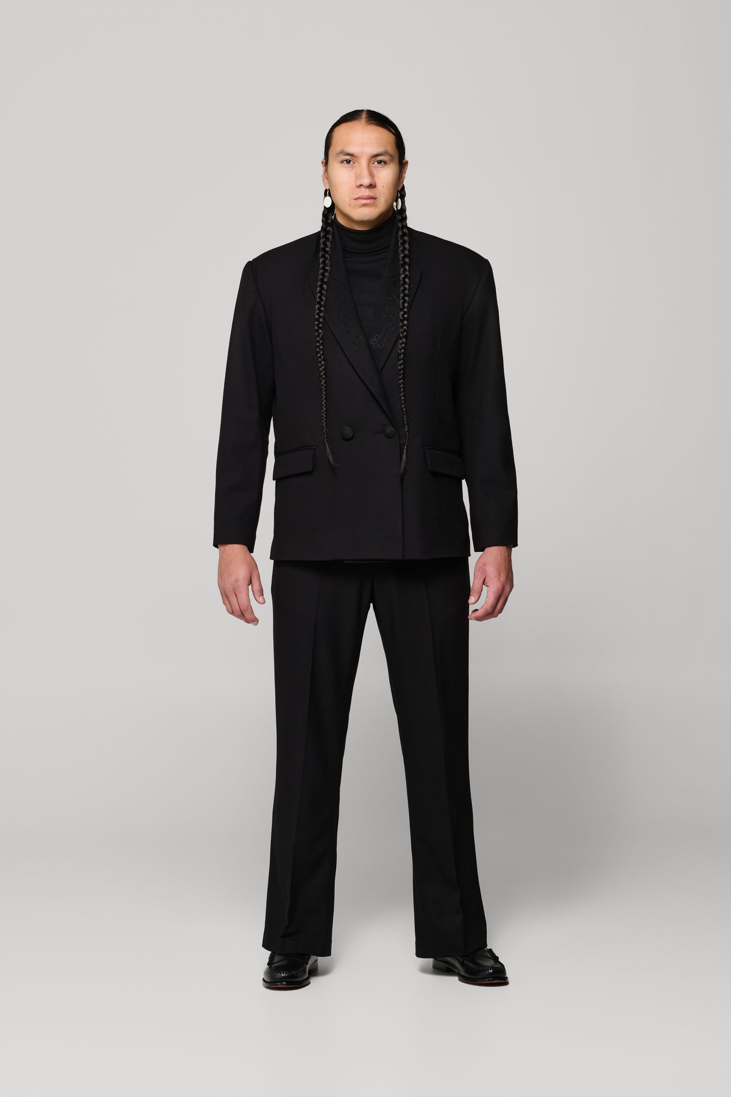 JJL Headman Double Breasted Blazer - Black