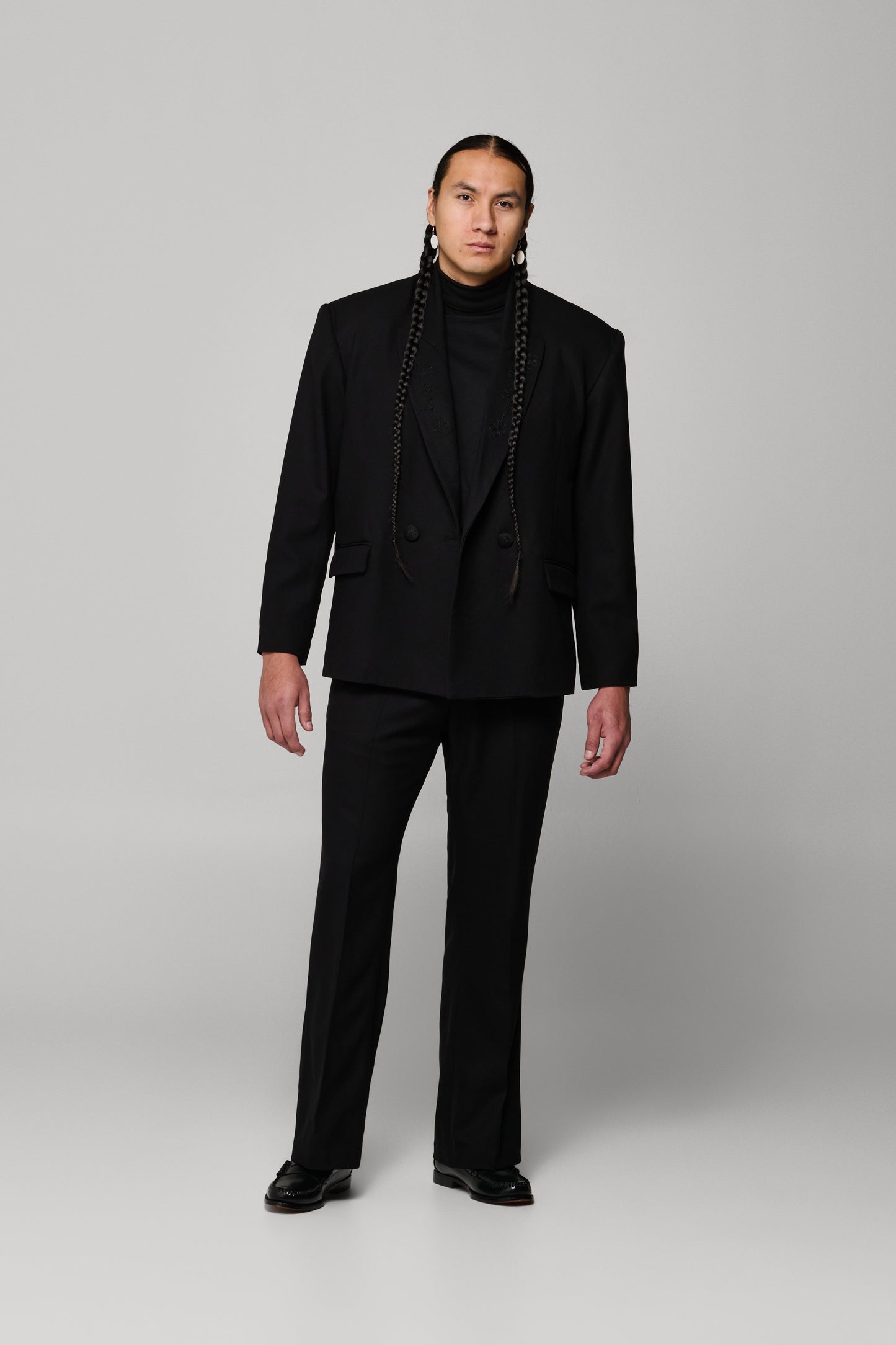 JJL Headman Double Breasted Blazer - Black