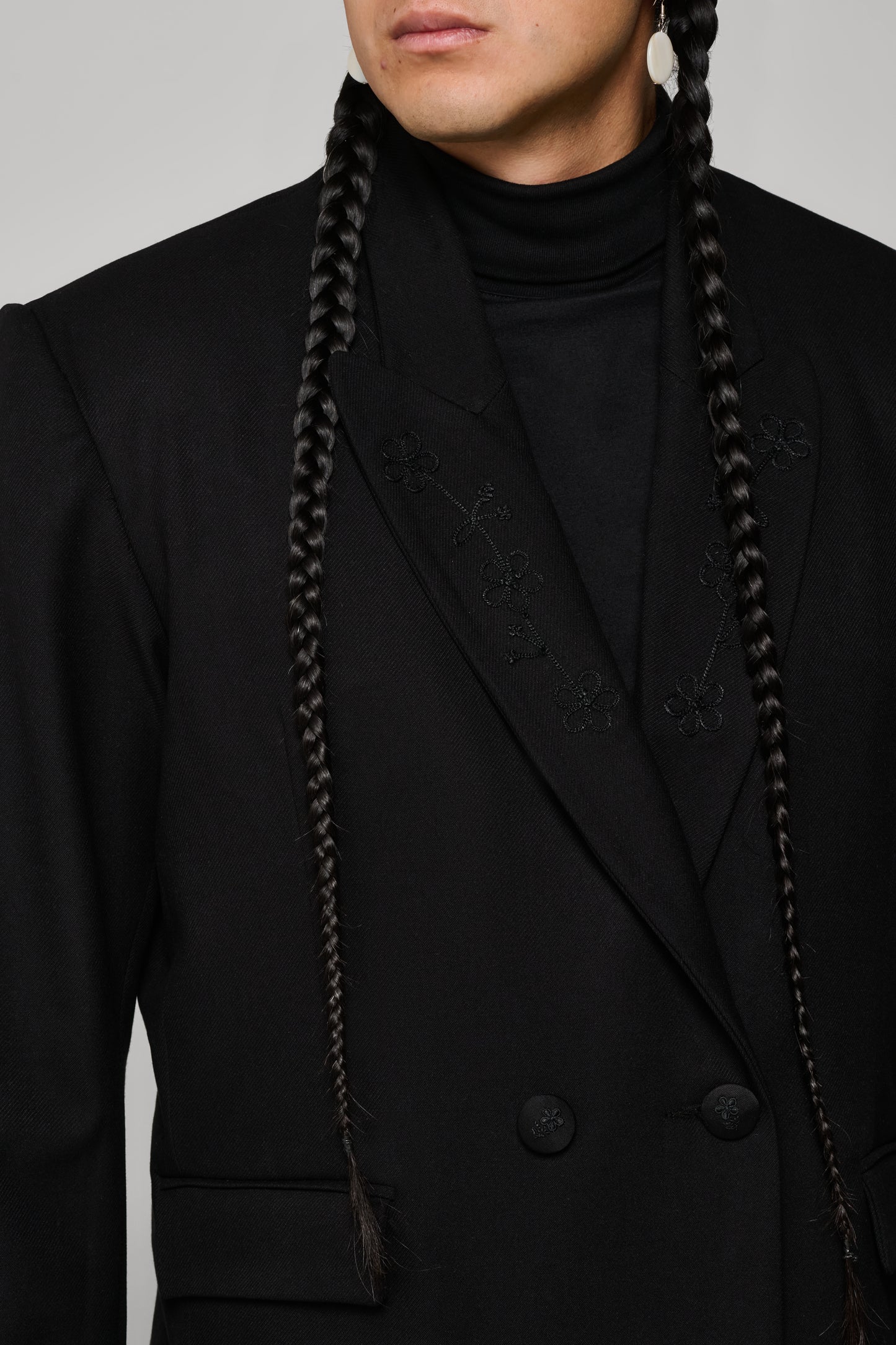 JJL Headman Double Breasted Blazer - Black