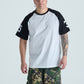 Varsity Raglan Tee - Black & White