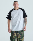 Varsity Raglan Tee - Black & White
