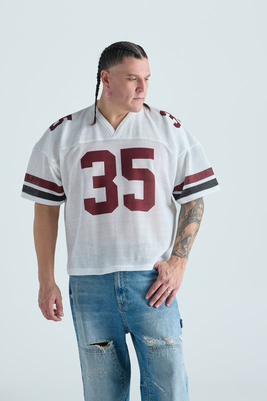 Summer Camp Practice Jersey - Ecru & Burgundy