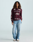 Por Vida Half Zip - Burgundy