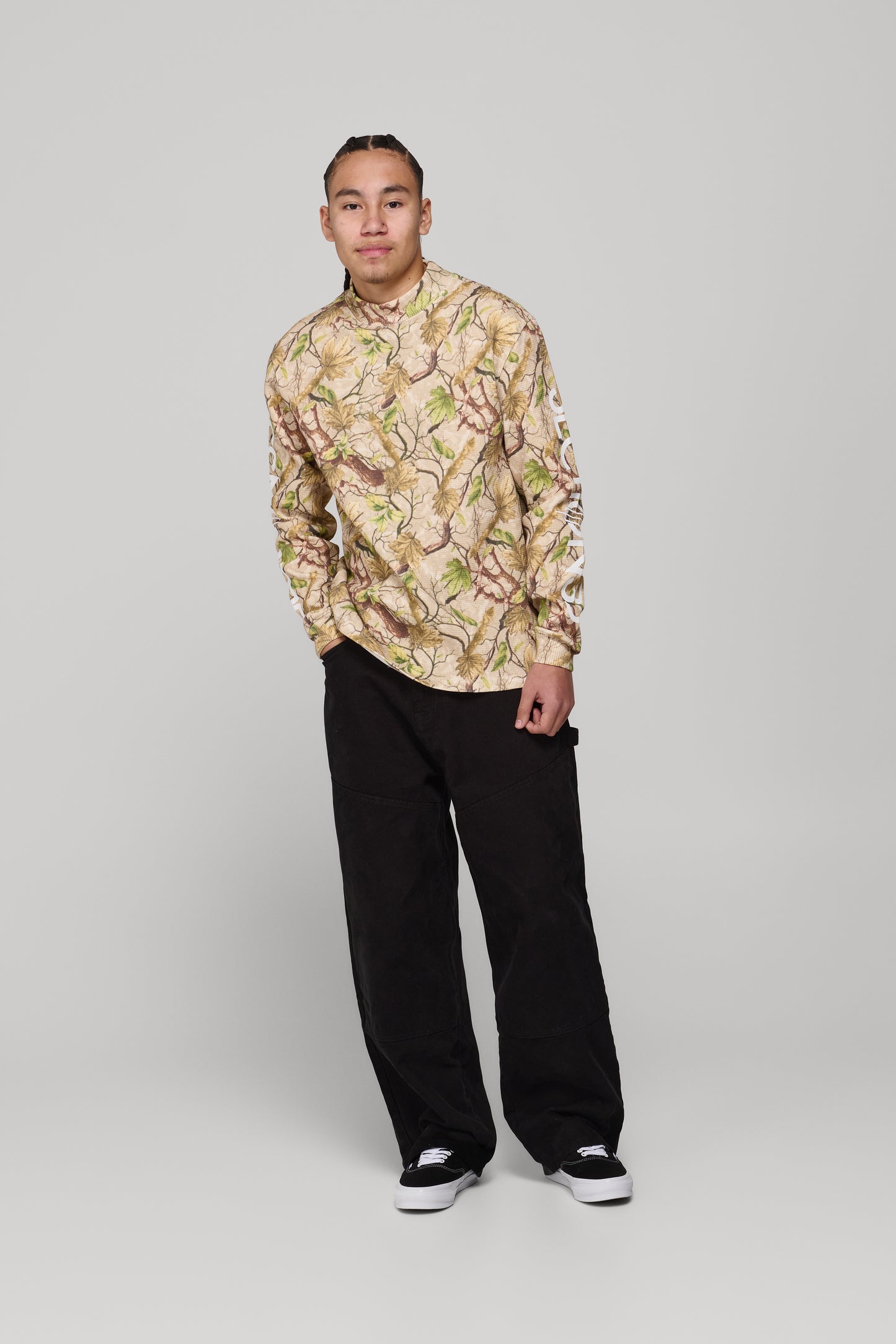 OG Waffle Mock Neck LS - Devil's Club Camouflage