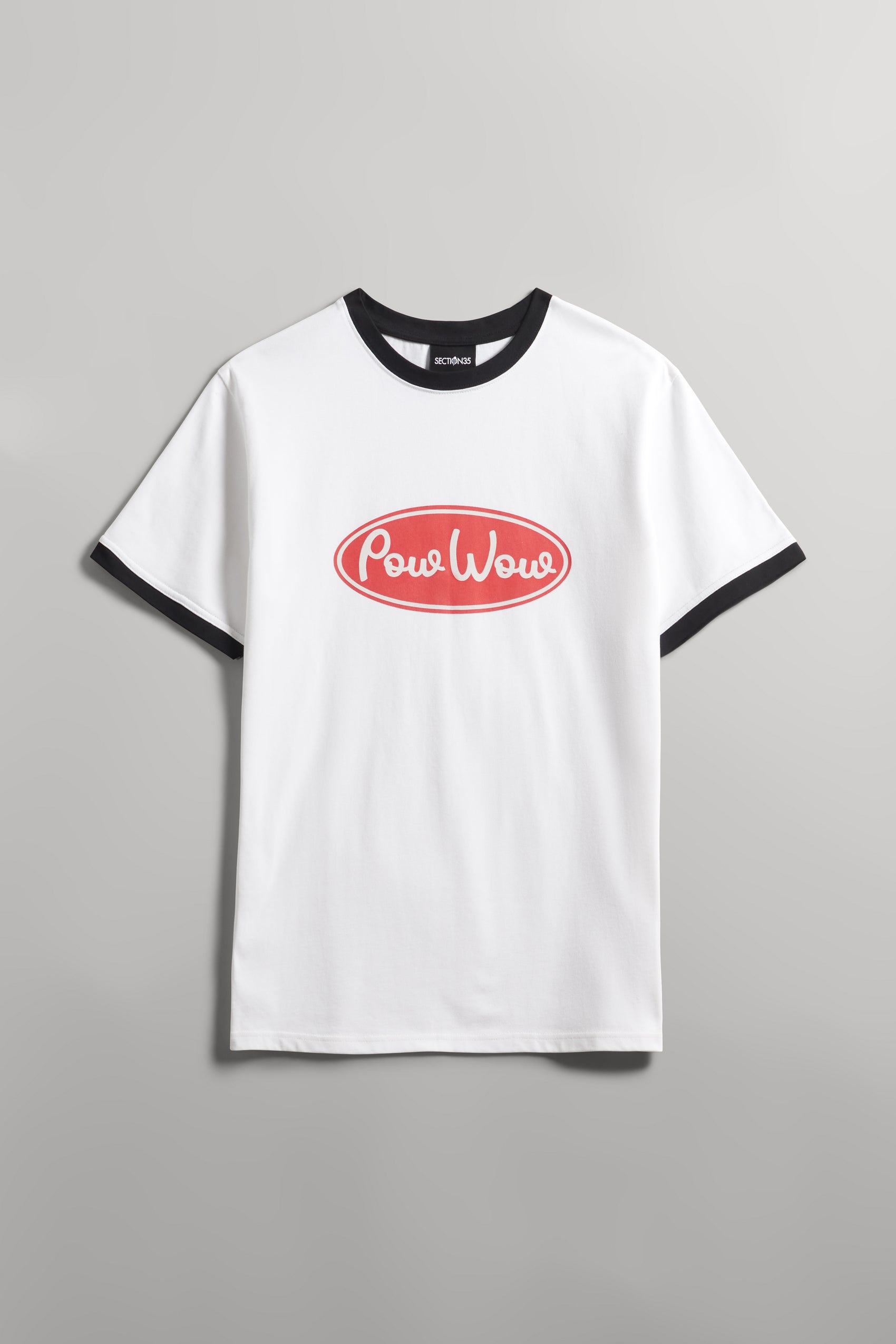 Pow Wow Ringer Tee - Ecru & Black