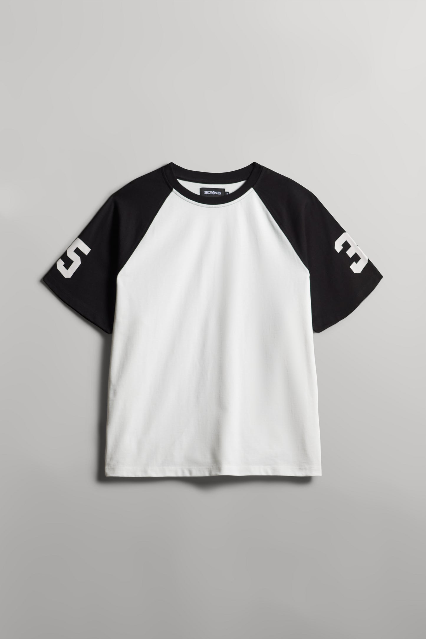 Varsity Raglan Tee - Black & White