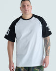 Varsity Raglan Tee - Black & White