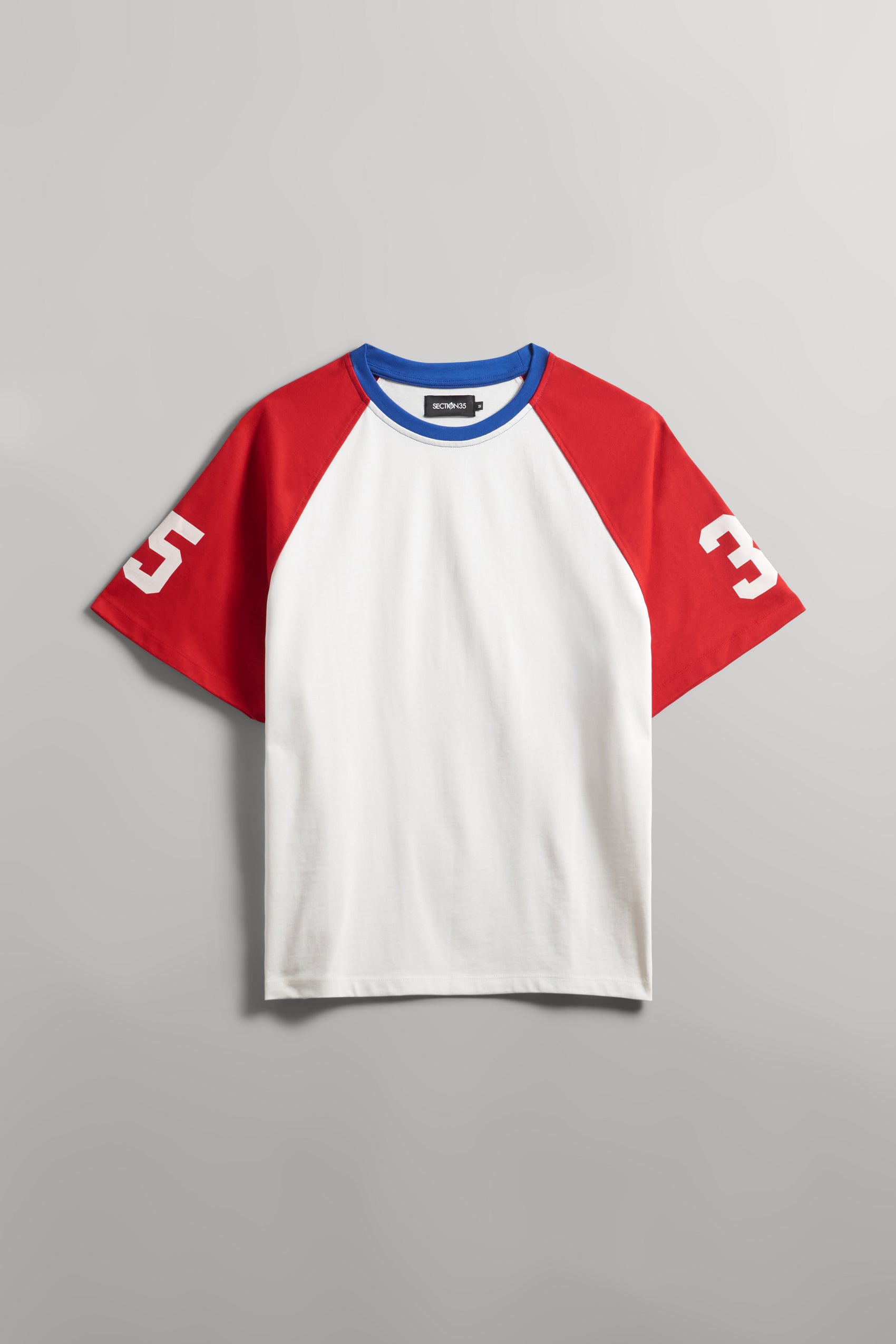 Varsity Raglan Tee - Red, Blue & White