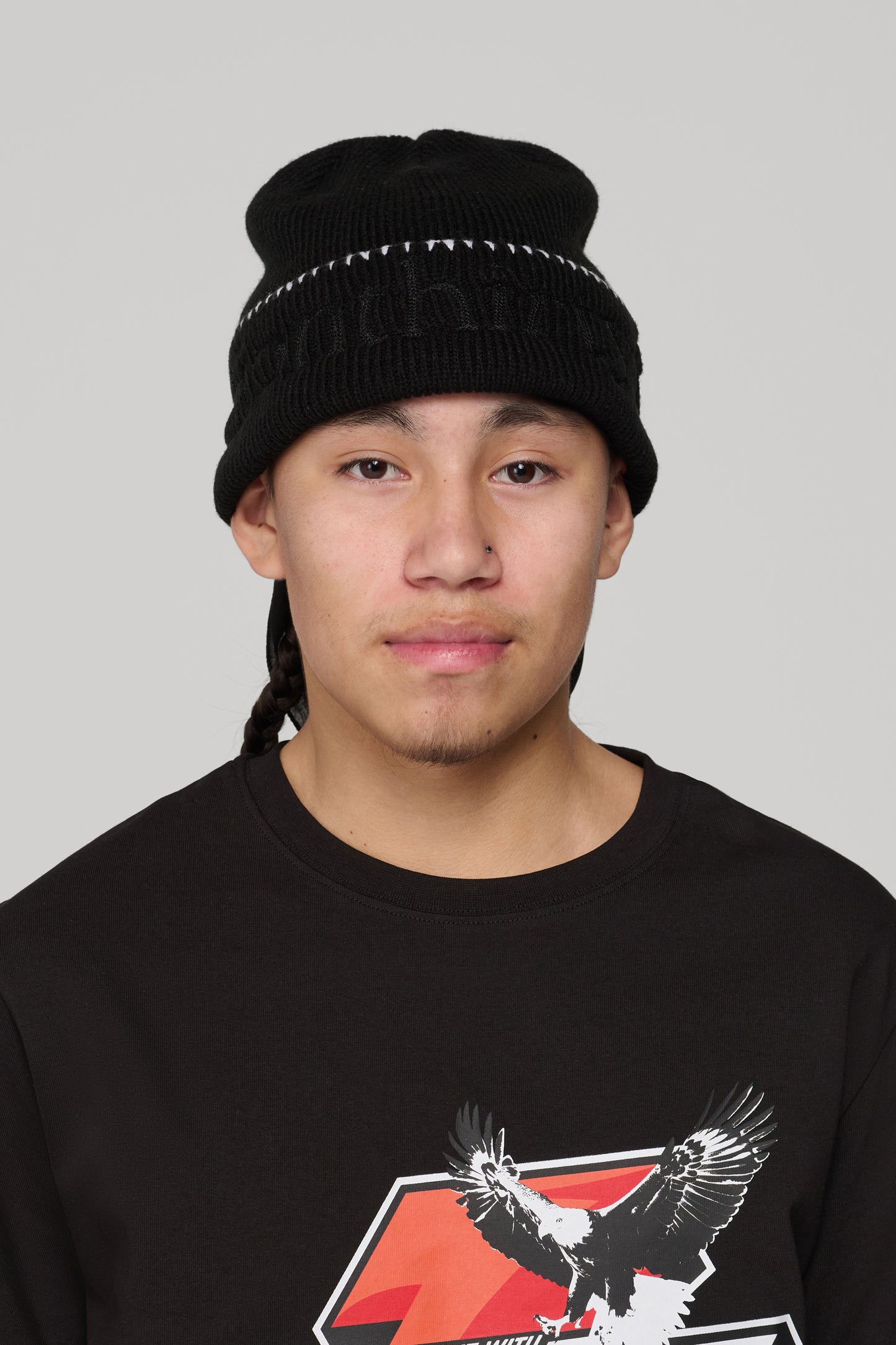 SECTION 35 x 47 Brand Wordmark Beanie - Black
