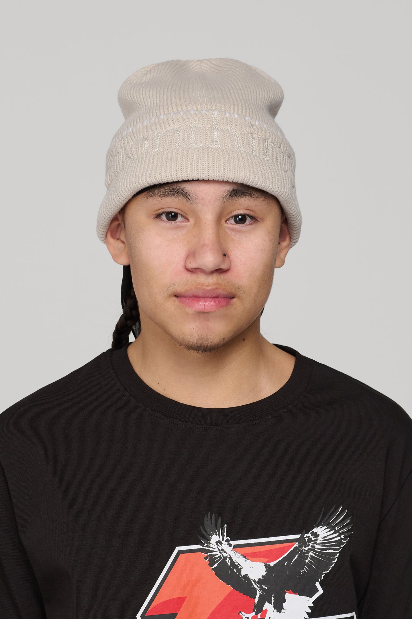 SECTION 35 x 47 Brand Wordmark Beanie - Bone