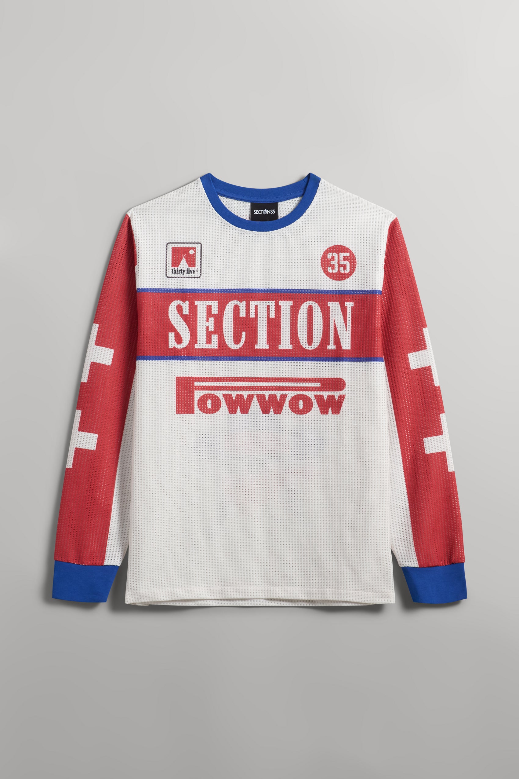 Grand Exit Moto Jersey - Ecru, Red & Blue