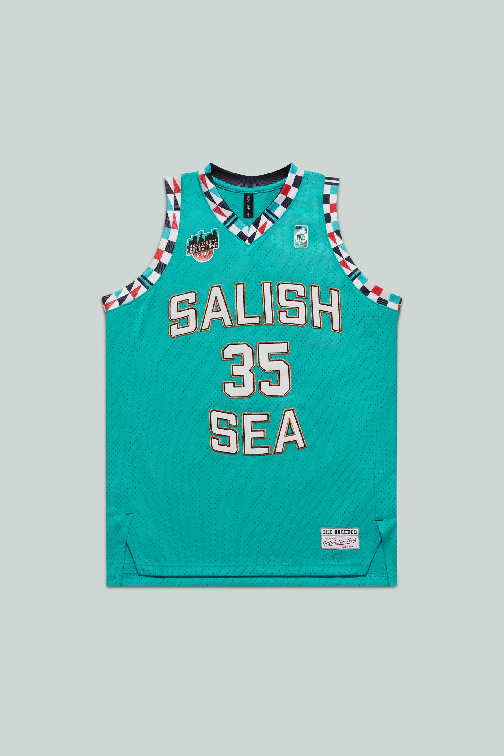 Salish Sea Teal Swingman Jersey by Mitchell & Ness