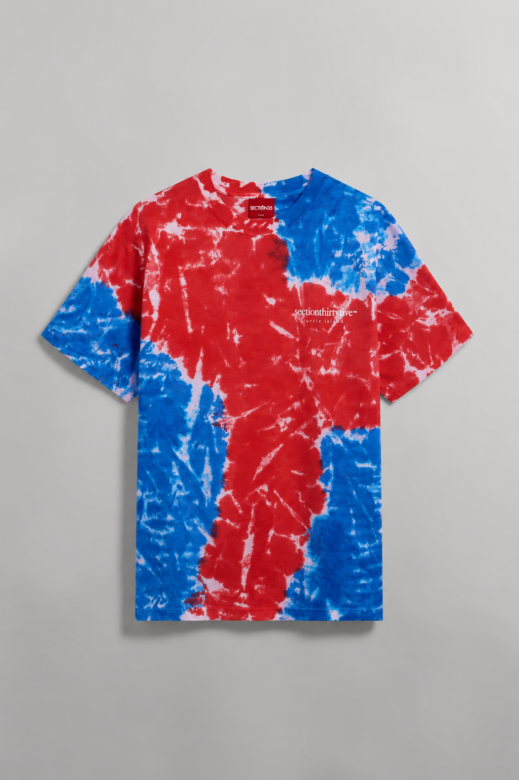 Tie Dye Wordmark Tee - Blue Red