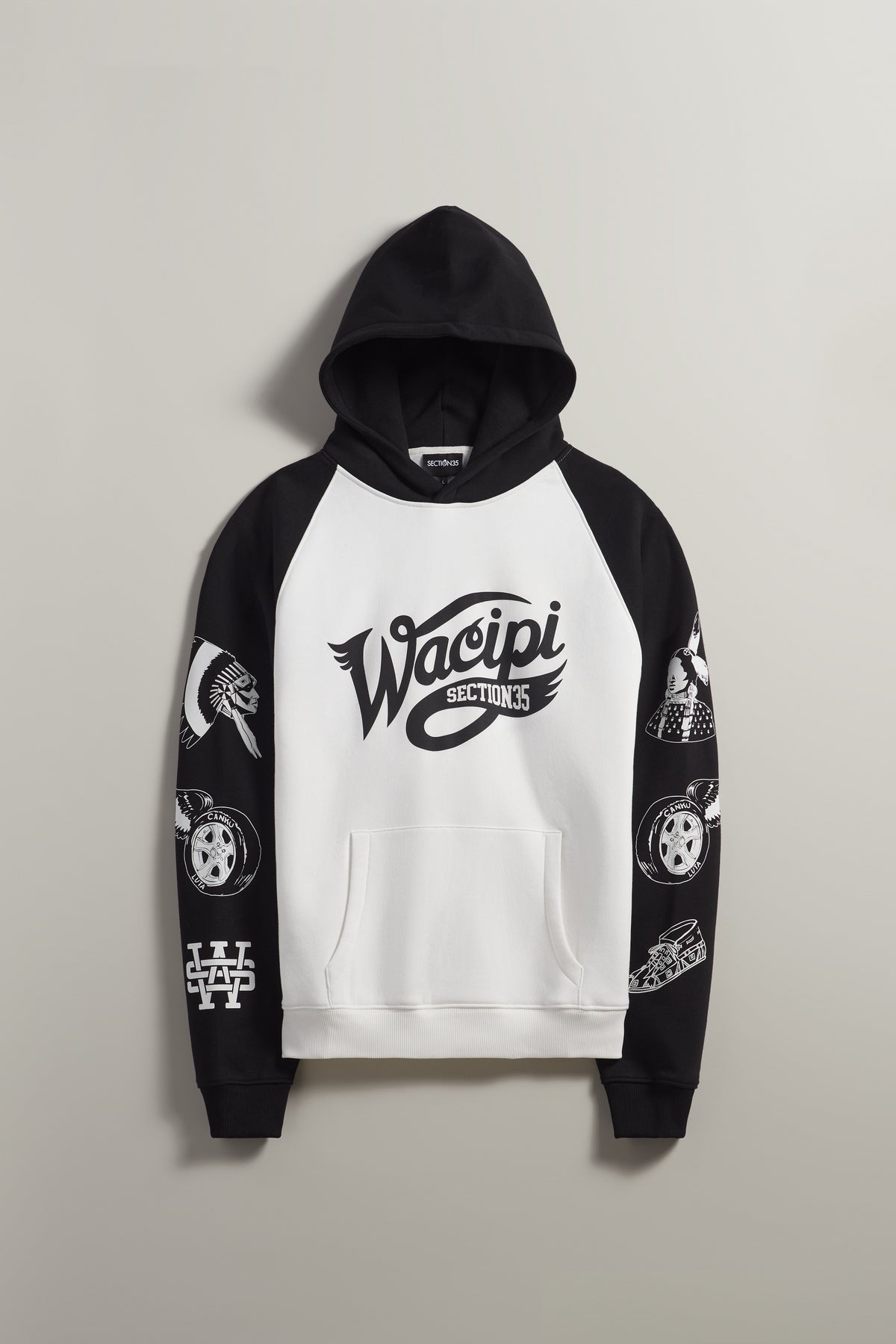 SECTION 35 x Wacipi State Core Hoodie - Black/Off-White