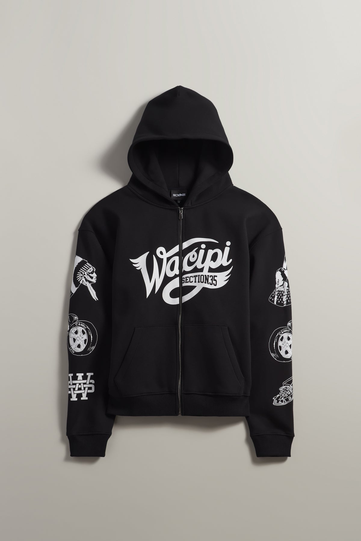 SECTION 35 x Wacipi State Core Zip Hoodie - Black
