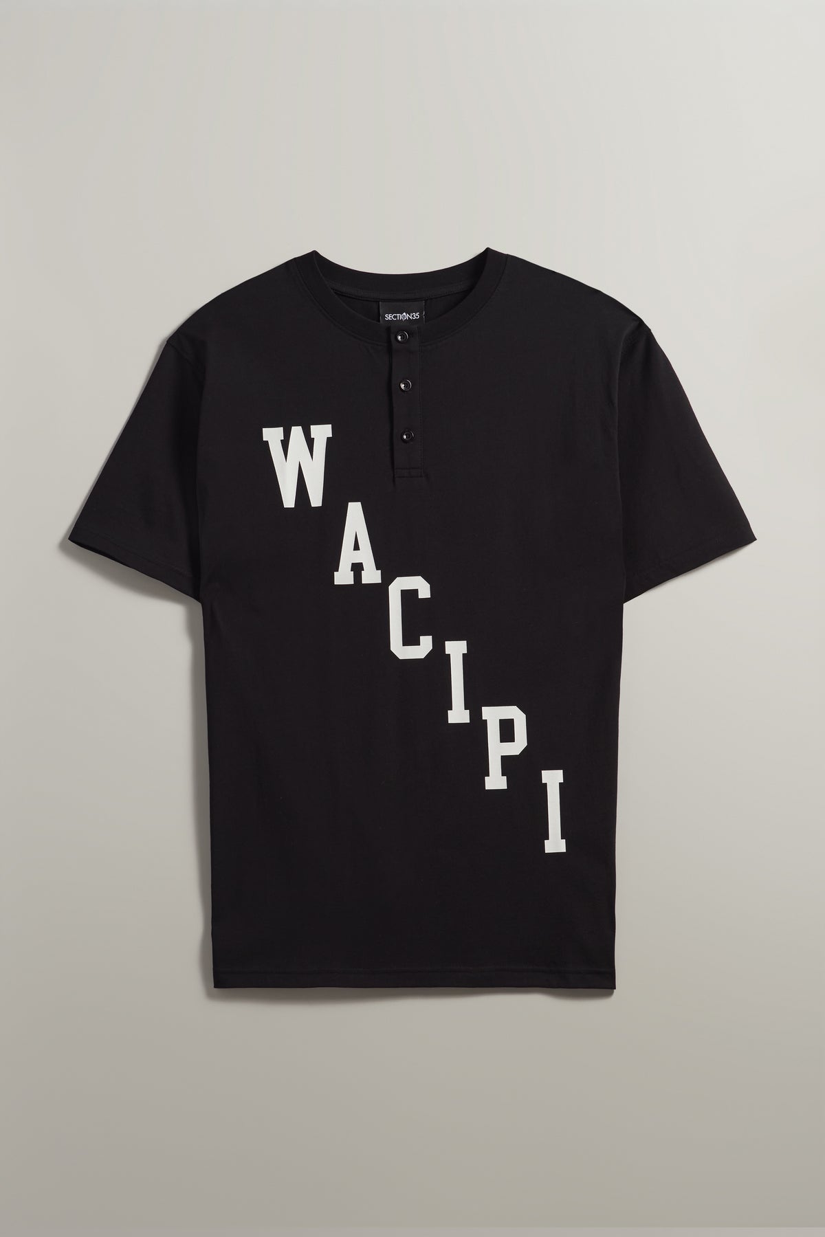 SECTION 35 x Wacipi State Varsity Henley Tee - Black