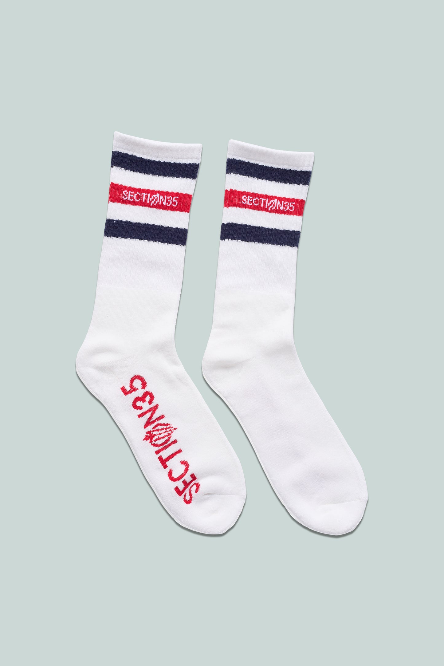 OG Crew Sock - White/Navy/Red