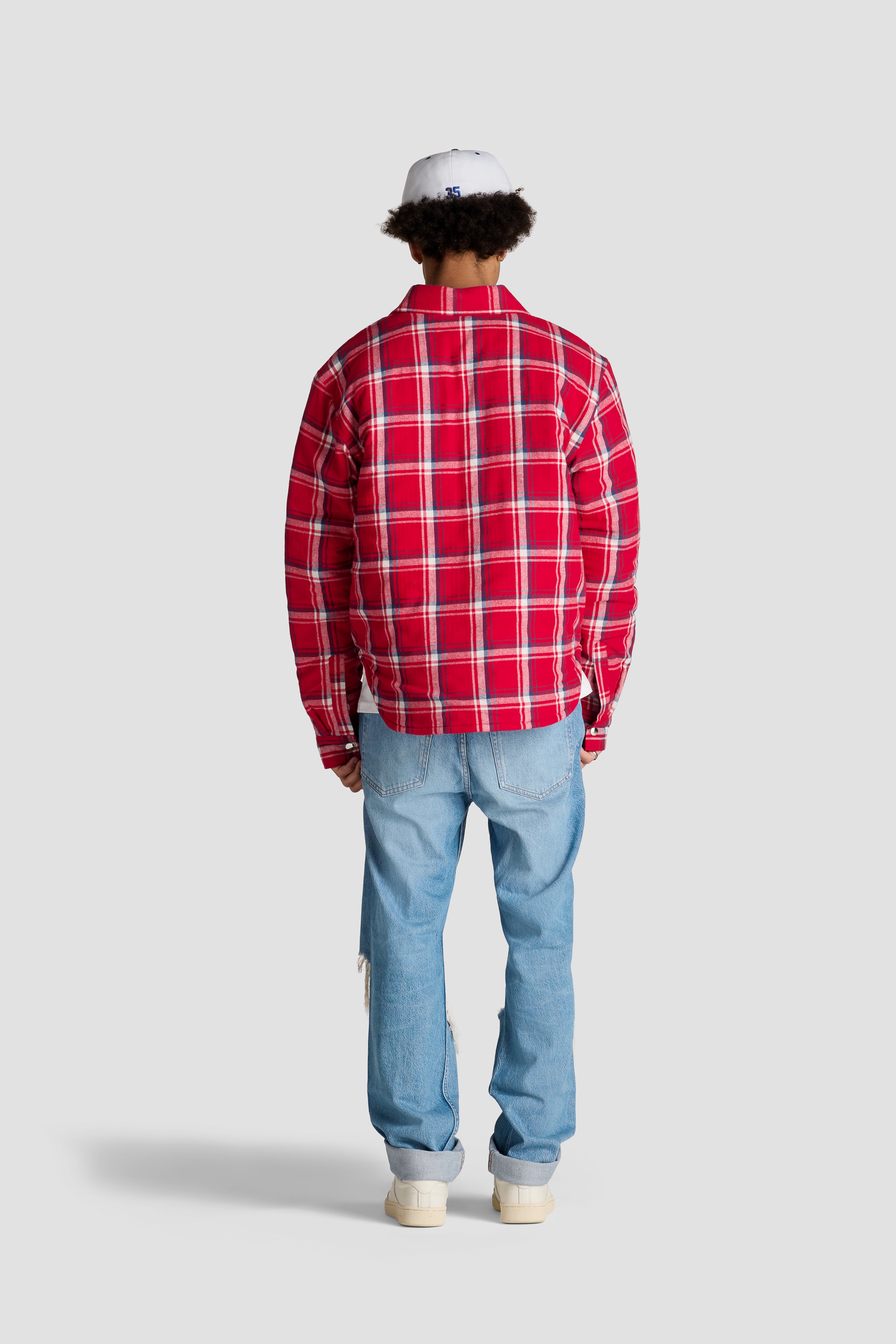 Quilted Flannel Jacket - Red