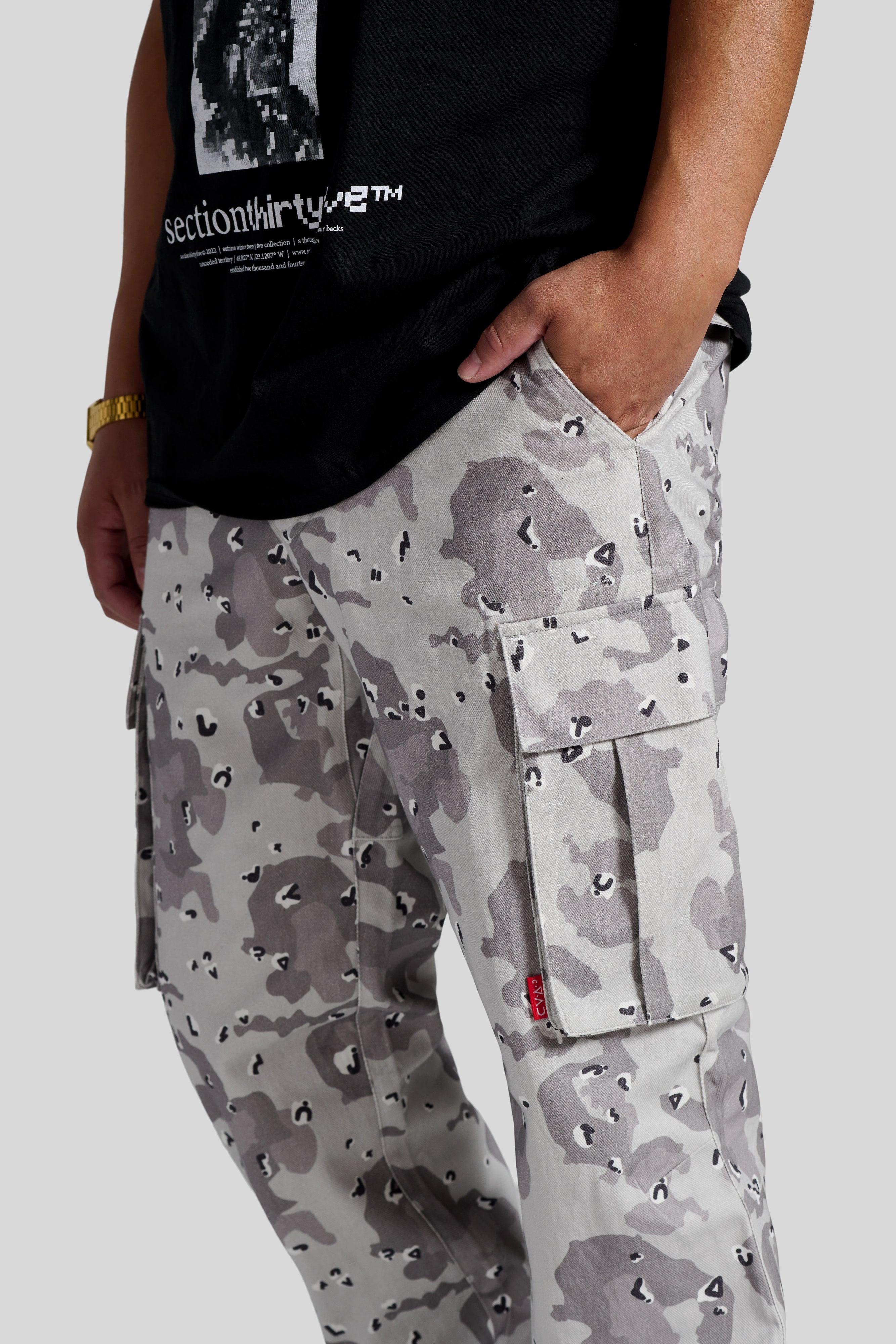 Standard Issue Cargo Pant - Monochrome Chocolate Chip Syllabic Camo