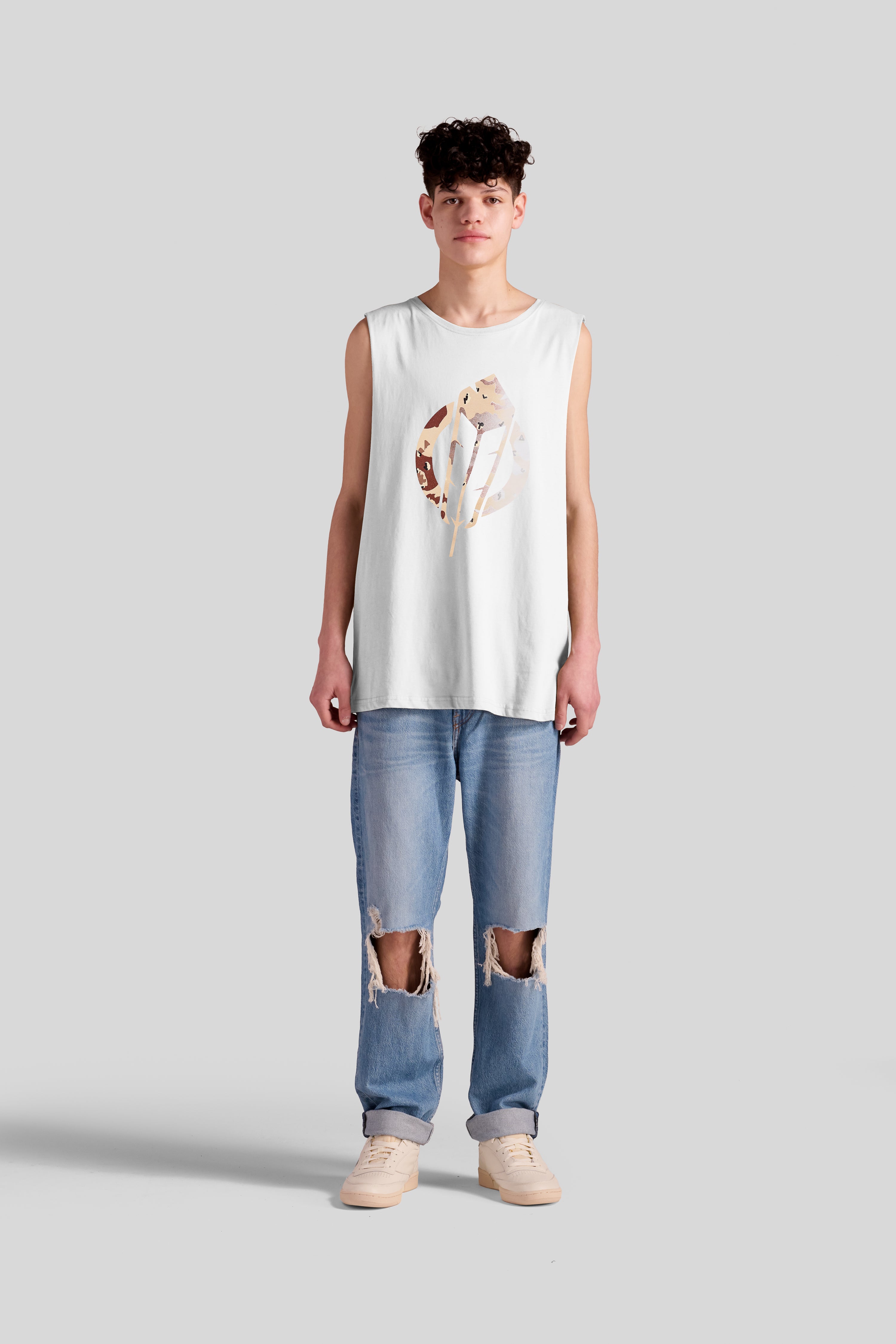 Syllabic Desert Camo TF Raw Tank - White